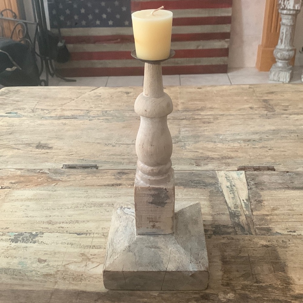Creative Co-Op wooden candle stick